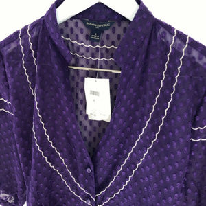 Banana Republic sheer, button up, sm
